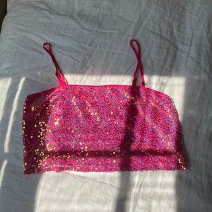 Pink Sparkle Crop Top
